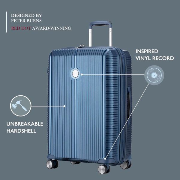 Large Hard Expandable Luggage 4 Wheels  Verage Rome Blue VG19006-28