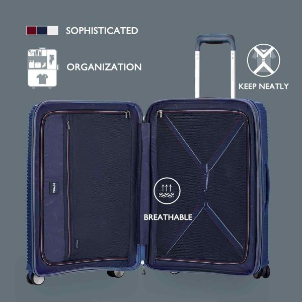 Large Hard Expandable Luggage 4 Wheels  Verage Rome Blue VG19006-28
