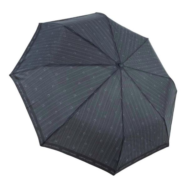 Ομπρέλα ανδρική σπαστή χειροκίνητη γκρι ριγέ Pierre Cardin Manual Folding Umbrella Striped Grey