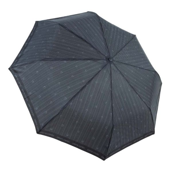 Ομπρέλα ανδρική σπαστή αυτόματο άνοιγμα - κλείσιμο γκρι ριγέ Pierre Cardin Automatic Open - Close Folding Umbrella Striped Grey