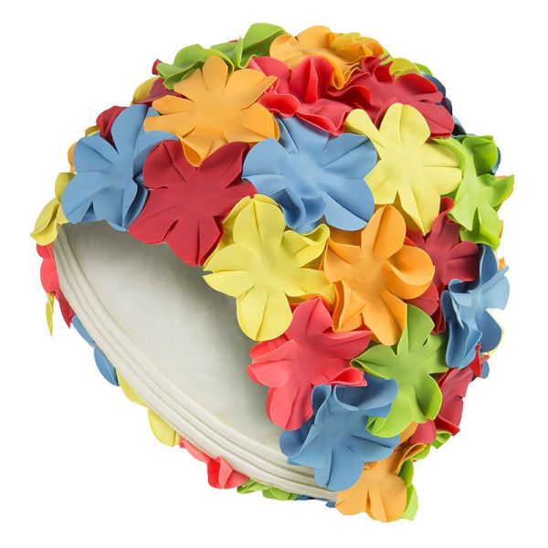 Swimming Cap With Colorful Flowers
