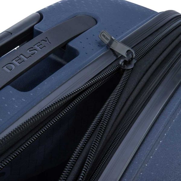 Extra Large Hard Luggage 4 Wheels Delsey Belmont Plus Expandable Dark Blue