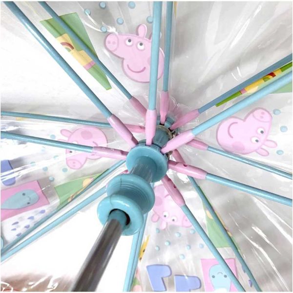 Kids Transparent Manual Umbrella Peppa Pig Rainy Days And Rainbows