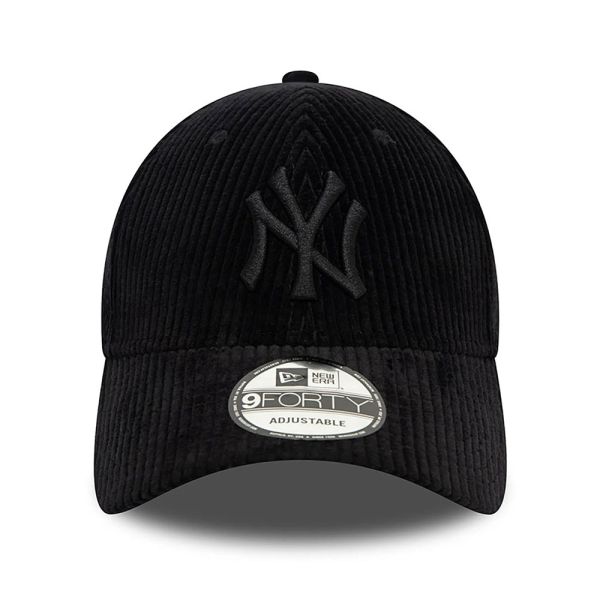 Καπέλο τζόκεϊ κοτλέ μαύρο New York Yankees New Era 9Forty Cord Cap Black / Black