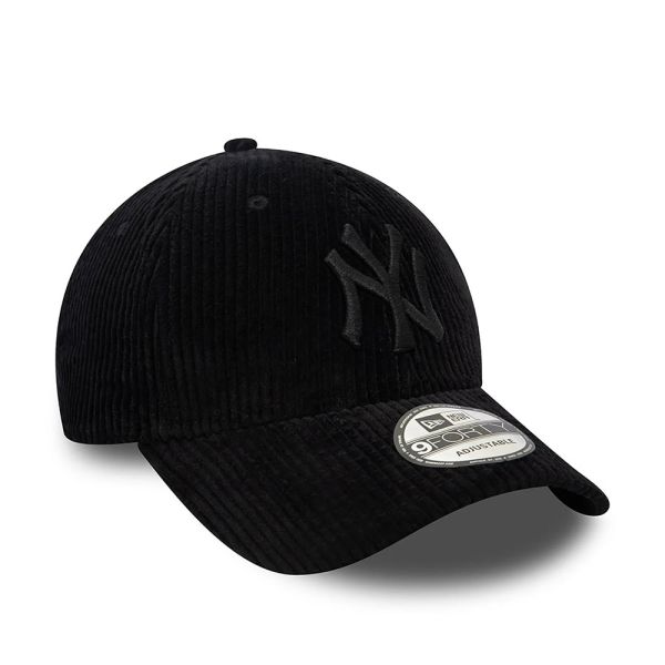 Καπέλο τζόκεϊ κοτλέ μαύρο New York Yankees New Era 9Forty Cord Cap Black / Black