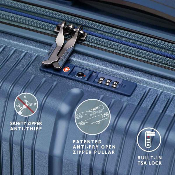 Small Hard Expandable Luggage 4 Wheels  Verage Freeland Blue VG19006-19