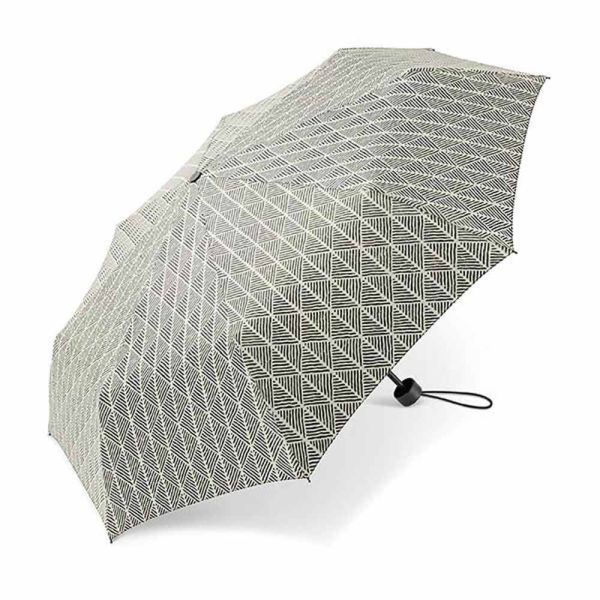 Ομπρέλα  σπαστή γυναικεία ασπρόμαυρη Happy Rain Essentials Black & White 2