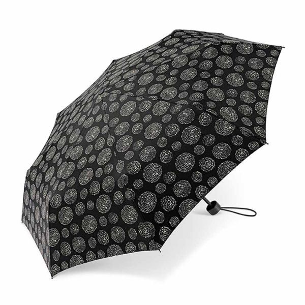 Ομπρέλα  σπαστή γυναικεία ασπρόμαυρη Happy Rain Essentials Black & White 3