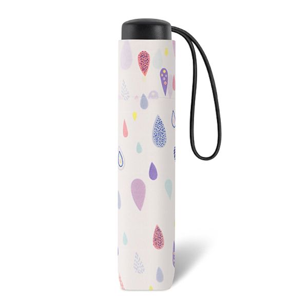 Ομπρέλα  σπαστή γυναικεία άσπρη Happy Rain Essentials Drops White