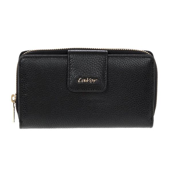 Women's  Horizontal Leather Wallet LaVor Black 6002