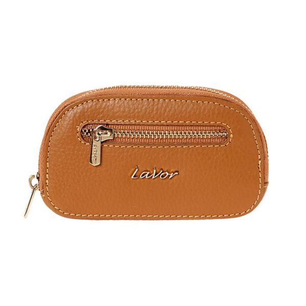 Women's  Horizontal Leather Coins Pouch - Key Holder LaVor 6095 Camel