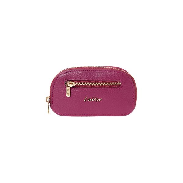 Women's  Horizontal Leather Coins Pouch - Key Holder LaVor 6095 Purple