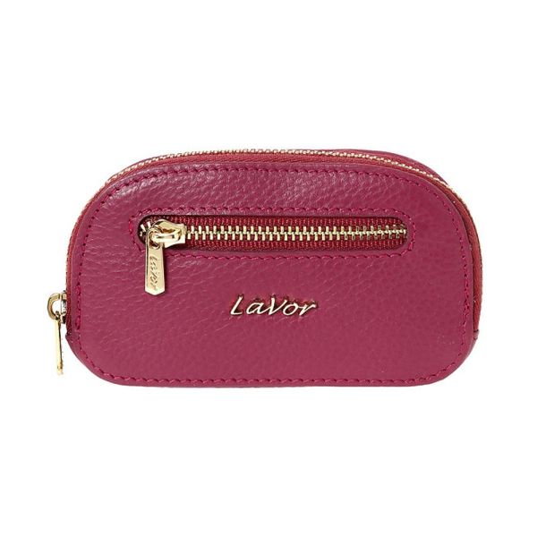 Women's  Horizontal Leather Coins Pouch - Key Holder LaVor 6095 Purple