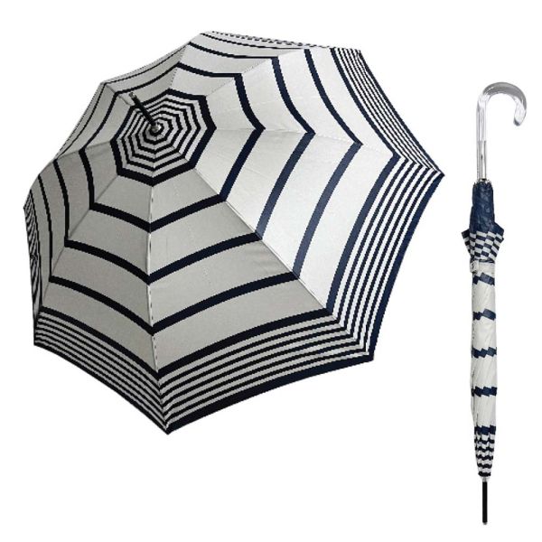 Long Automatic Women's Umbrella Guy Laroche Striped Ecru
