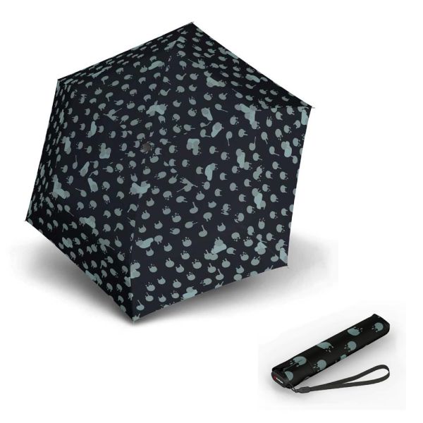 Ομπρέλα mini σπαστή μαύρη Knirps US.050 Ultra Light Slim Manual Folding Umbrella Rainyday Black