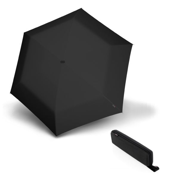 Ομπρέλα mini σπαστή μονόχρωμη μαύρη Knirps X4U Ultra Light Slim Manual Folding Umbrella Black