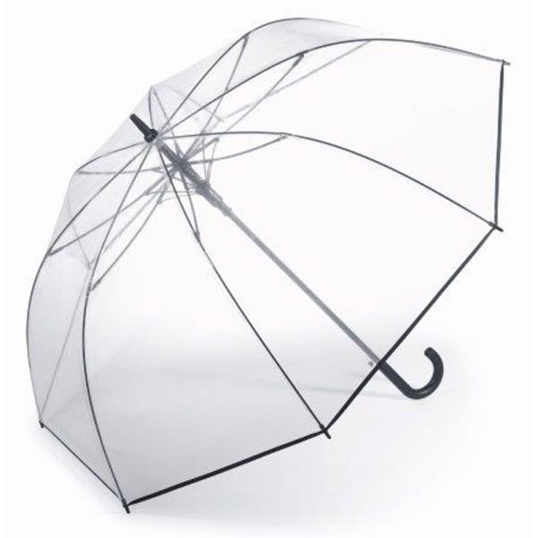 Long Automatic Windproof Transparent Escort Umbrella Happy Rain Golf AC Clear Black