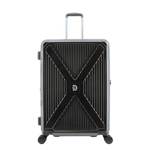 Large Hard Expandable Luggage 4 Wheels Discovey Crossroad L Metallic Black