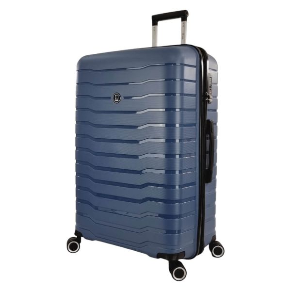 Large Hard Expandable Luggage With 4 Wheels Rain RB80134 75 cm Blue