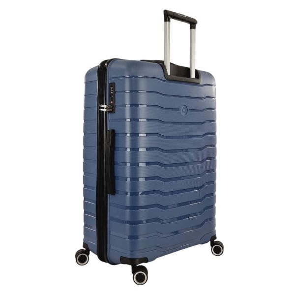 Large Hard Expandable Luggage With 4 Wheels Rain RB80134 75 cm Blue
