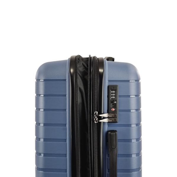 Large Hard Expandable Luggage With 4 Wheels Rain RB80134 75 cm Blue