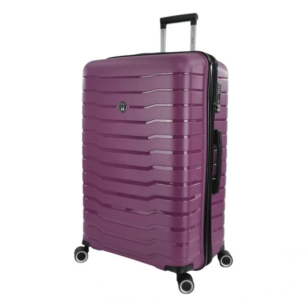 Large Hard Expandable Luggage With 4 Wheels Rain RB80134 75 cm Purple
