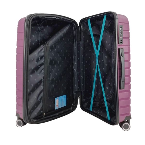 Large Hard Expandable Luggage With 4 Wheels Rain RB80134 75 cm Purple