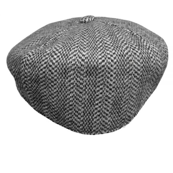 Καπέλο τραγιάσκα χειμερινό μαύρο Kangol Herringbone 504 Cap