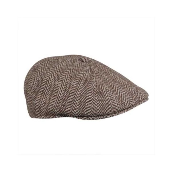 Καπέλο τραγιάσκα χειμερινό καφέ Kangol Herringbone 507 Cap