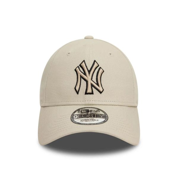 Καπέλο τζόκεϊ μπεζ New York Yankees New Era 9Forty Team Outline Cap Stone / Black