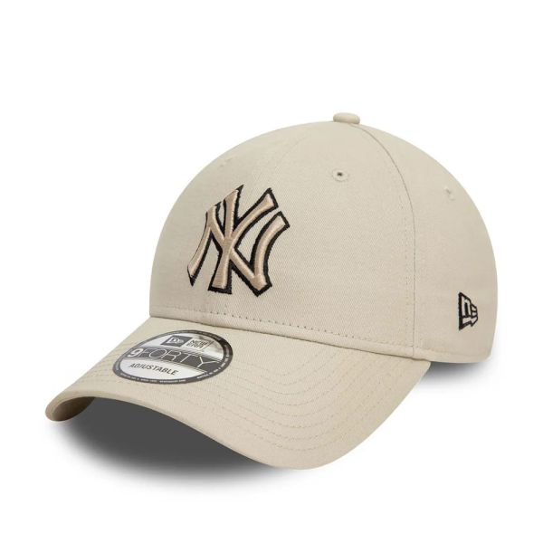 Καπέλο τζόκεϊ μπεζ New York Yankees New Era 9Forty Team Outline Cap Stone / Black