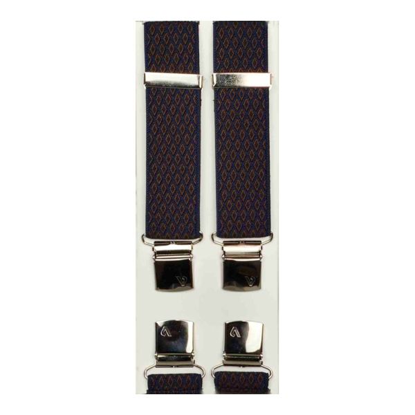 Adjustable Suspenders Victoria 36 mm Printed Blue