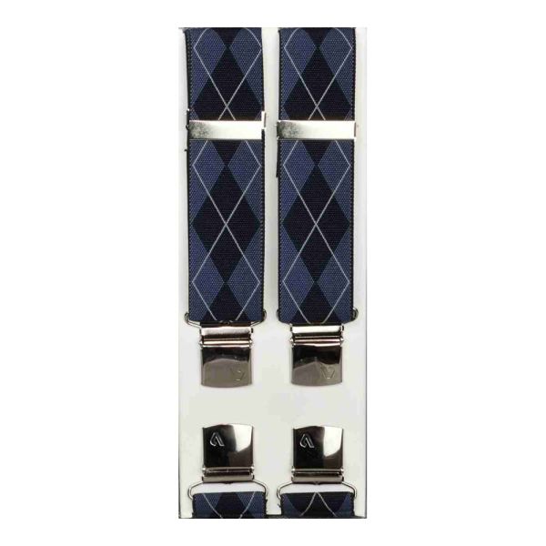 Τιράντες ανδρικές ελαστικές μπλε Victoria Two Tone Rhombus 36 mm