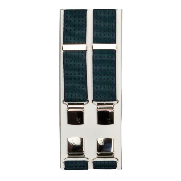 Adjustable Suspenders Victoria 36 mm Two Tone Square Dots Petrol