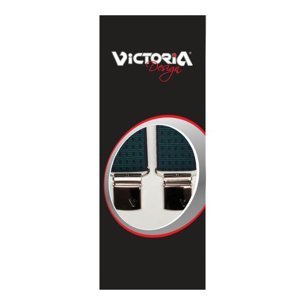 Adjustable Suspenders Victoria 36 mm Two Tone Square Dots Petrol