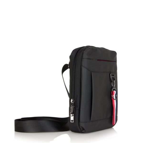 Τσαντάκι ώμου μαύρο ανδρικό Beverly Hills Polo Club Portland Shoulder Bag BH-1551 Black