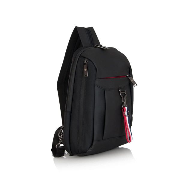 Τσαντάκι χιαστί - πλάτης μαύρο ανδρικό Beverly Hills Polo Club Portland Shoulder Bag BH-1552 Black