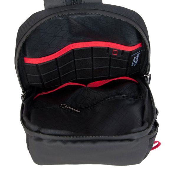 Τσαντάκι χιαστί - πλάτης μαύρο ανδρικό Beverly Hills Polo Club Portland Shoulder Bag BH-1552 Black