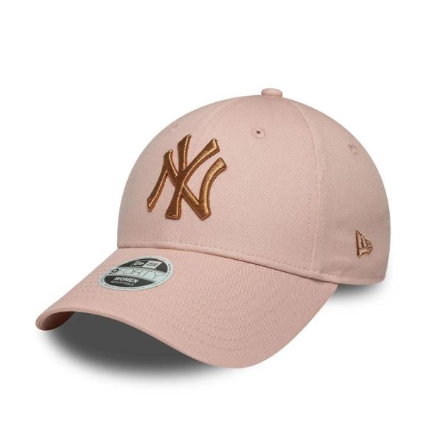Καπέλο τζόκεϊ παστέλ ροζ New York Yankees New Era 9Forty Women's Metallic Logo Pink / Gold