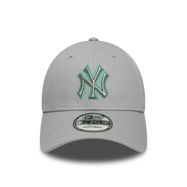 Καπέλο τζόκεϊ γκρι New York Yankees New Era 9Forty Team Outline Grey