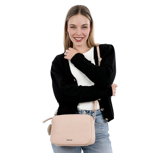 Τσάντα ώμου μεσαία γυναικεία ροζ Emily & Noah Enie Shoulder Bag