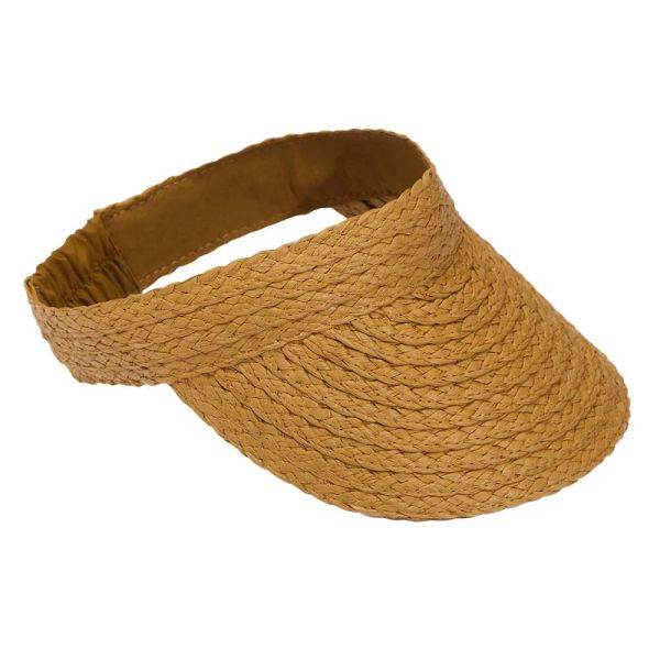 Καπέλο γείσο γυναικείο ψάθινο καμηλό  Women's Straw Visor Camel