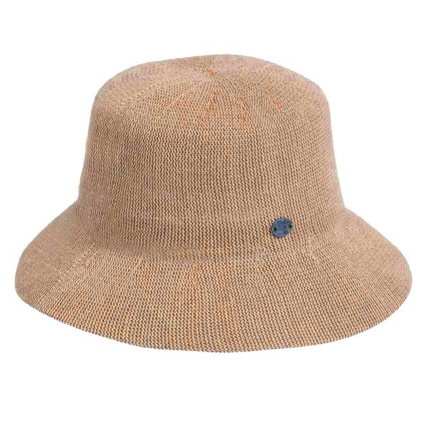 Καπέλο γυναικείο ψάθινο καμηλό Women's Straw Bucket Hat Camel