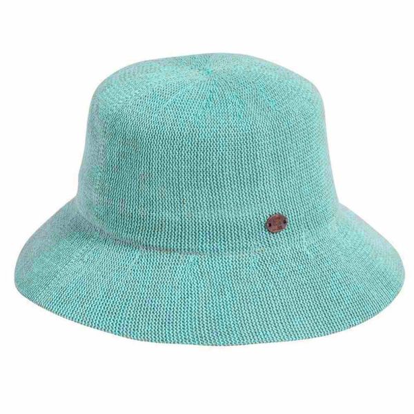 Καπέλο γυναικείο ψάθινο τιρκουάζ Women's Straw Bucket Hat Turquoise
