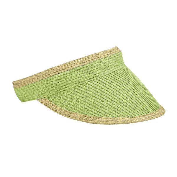 Καπέλο γείσο πιάστρα ψάθινο λάιμ  Women Straw Visor Hat