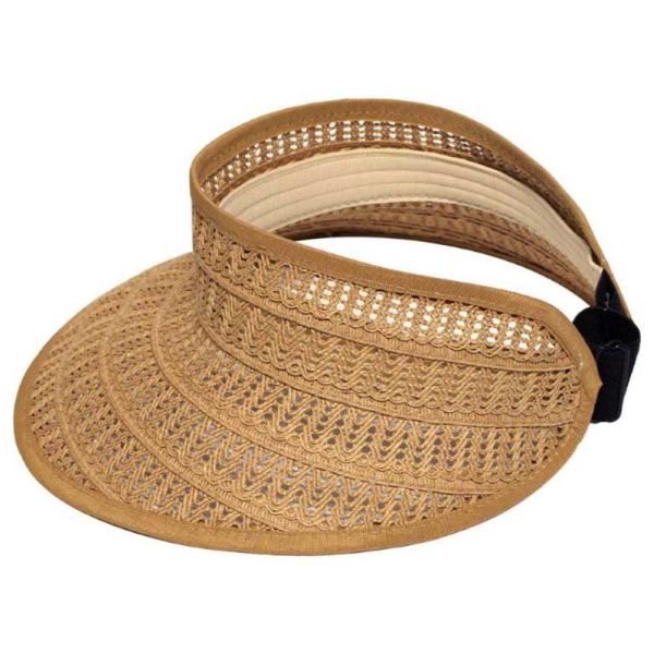 Καπέλο γείσο γυναικείο ψάθινο καμηλό  Women's Straw Visor Camel