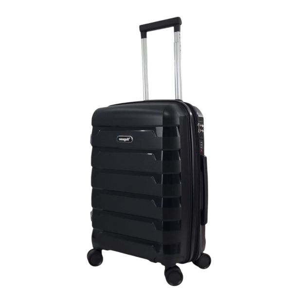 Βαλίτσα σκληρή  μικρή επεκτάσιμη μαύρη Seagull SG180 - S