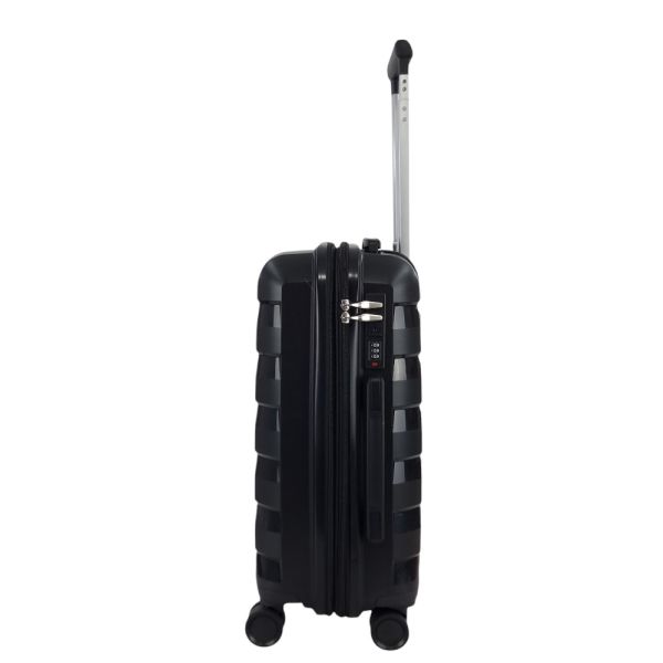 Βαλίτσα σκληρή  μικρή επεκτάσιμη μαύρη Seagull SG180 - S