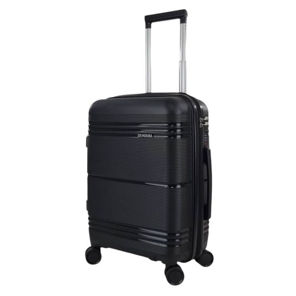 Βαλίτσα σκληρή  μικρή επεκτάσιμη μαύρη Seagull SG182 - S
