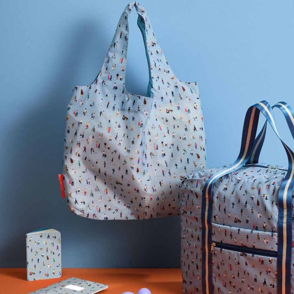 Τσάντα αγορών σιέλ Cedon Easy Bag 3.0 Happy Life